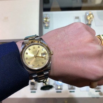 モデル オイスター、41 mm、オイスタースチール＆イエローゴールド126333